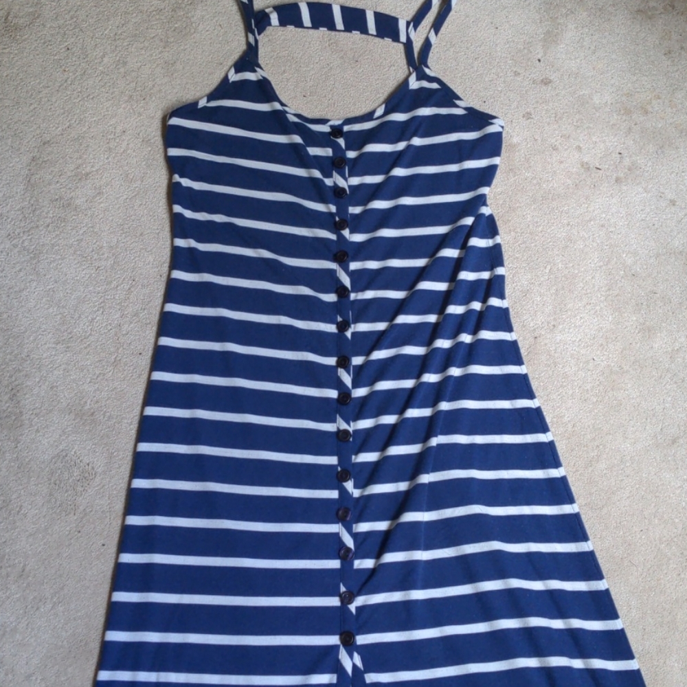 Striped Long Maxi button down dress